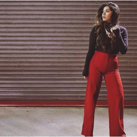 wild honey / honey punch Pants - WIDE LEG TROUSER w/ATHLETIC STRIPE SIDE